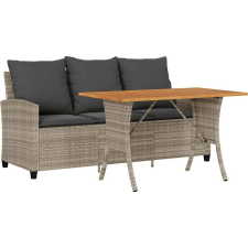 vidaXL 3 személyes szürke polyrattan kerti kanapé asztallal&párnával (4103859) kerti bútor