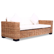 vidaXL 3-személyes természetes rattan kanapészett   (244419) bútor
