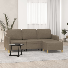vidaXL 3 személyes tópszínű szövet kanapé lábtartóval 180 cm bútor