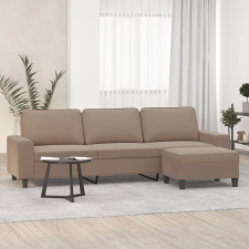 vidaXL 3 személyes tópszínű szövet kanapé lábtartóval 210 cm bútor