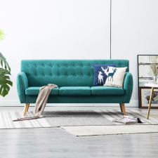 vidaXL 3 személyes zöld kárpitos kanapé 172 x 70 x 82 cm bútor