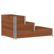 vidaXL 3 szintes barna tömör fenyőfa magaságyás 120 x 80 cm (4010312) kerti tárolás