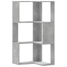 vidaXL 3 szintes betonszürke szerelt fa sarok könyvespolc 50x50x102 cm bútor