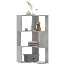 vidaXL 3 szintes betonszürke szerelt fa sarok könyvespolc 50x50x102 cm bútor