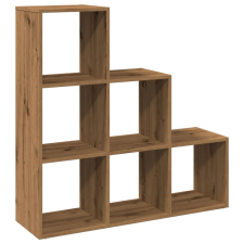 vidaXL  3 szintes kézműves tölgy fa elválasztó könyvespolc 99x29x99 cm (857966) bútor