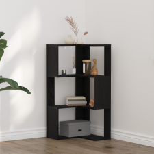 vidaXL 3-szintes Sarok Könyvespolc Fekete Tölgy 50x50x102 cm Műgyanta bútor