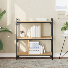 vidaXL 3-szintes sonoma-tölgyszínű fa könyvespolc 76 x 32 x 88 cm bútor