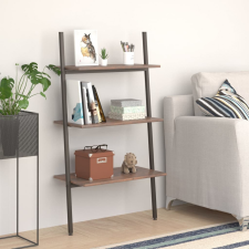 vidaXL 3 szintes sötétbarna és fekete létrapolc 64 x 34 x 116 cm bútor