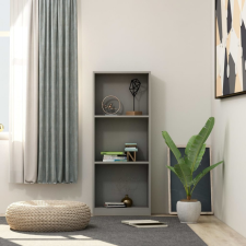 vidaXL 3-szintes szürke forgácslap könyvszekrény 40 x 24 x 108 cm bútor