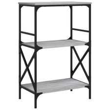 vidaXL 3 szintes szürke sonoma szerelt fa könyvespolc 56x35x90,5 cm (837615) bútor