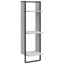vidaXL 3 szintes szürke sonoma színű műfa fali polc 30x25x100 cm (836306) bútor