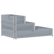 vidaXL 3 szintes szürke tömör fenyőfa magaságyás 120 x 80 cm (4010311) kerti tárolás