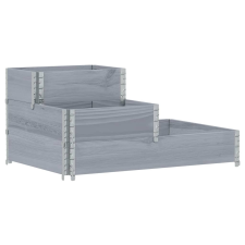 vidaXL 3 szintes szürke tömör fenyőfa magaságyás 120 x 80 cm (4010315) kerti tárolás
