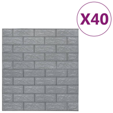 vidaXL 40 db antracitszürke öntapadós 3D tégla hatású falmatrica (150723) tapéta, díszléc és más dekoráció