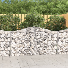 vidaXL 40 db íves horganyzott vas gabion kosár 200x30x100/120 cm kerti tárolás
