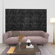 vidaXL 48 darab gyémánt fekete 3D fali panel 50 x 50 cm 12 m² építőanyag