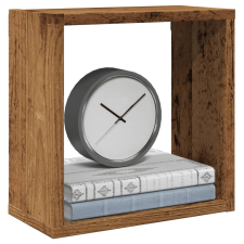 vidaXL 4 db antik fa színű szerelt fa fali kockapolc 30x15x30 cm bútor