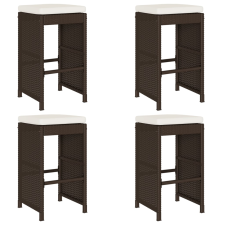 vidaXL 4 db barna polyrattan kerti bárszék párnával (368688) kerti bútor