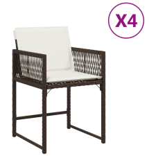 vidaXL 4 db barna polyrattan kerti szék párnával kerti bútor