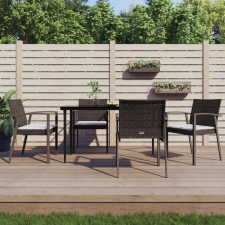 vidaXL 4 db barna polyrattan kerti szék párnával 56,5x57x83 cm (3187077) kerti bútor