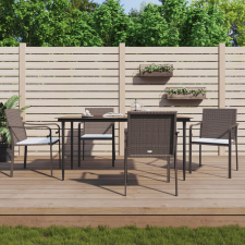 vidaXL 4 db barna polyrattan kerti szék párnával 56x59x84 cm kerti bútor