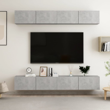 vidaXL 4 db betonszürke forgácslap TV-szekrény 100 x 30 x 30 cm bútor