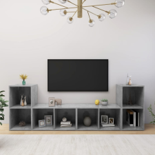 vidaXL 4 db betonszürke forgácslap TV-szekrény 72 x 35 x 36,5 cm bútor