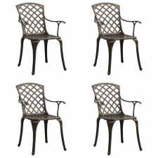 vidaXL 4 db bronzszínű öntött alumínium kerti szék kerti bútor