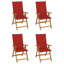 vidaXL 4 db dönthető tömör akácfa kerti szék párnával kerti bútor