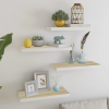 vidaXL 4 db fehér és tölgyszínű MDF fali polc 60 x 23,5 x 3,8 cm
