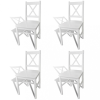 vidaXL 4 db fehér fenyőfa étkezőszék