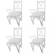 vidaXL 4 db fehér fenyőfa étkezőszék bútor