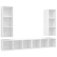 vidaXL 4 db fehér forgácslap falra szerelhető TV-szekrény (3079880) bútor
