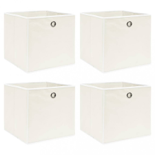 vidaXL 4 db fehér szövet tárolódoboz 32 x 32 x 32 cm bútor