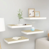 vidaXL 4 db fehér-tölgyszínű MDF lebegő fali polc 50 x 23 x 3,8 cm