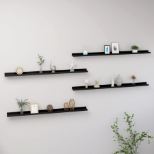 vidaXL 4 db fekete fali polc 115 x 9 x 3 cm bútor