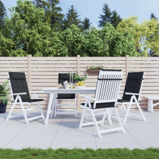vidaXL 4 db Fekete Magas Háttámlás Székpárna - Oxford Szövet - 120x50cm kerti bútor
