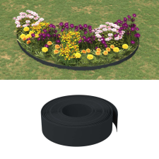 vidaXL 4 db fekete polietilén kerti szegély 10 m x 15 cm kerti dekoráció