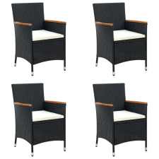 vidaXL 4 db fekete polyrattan kerti étkezőszék (316695) kerti bútor