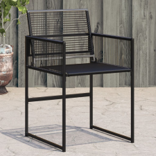 vidaXL 4 db fekete polyrattan kerti szék kerti bútor
