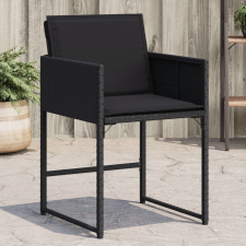 vidaXL 4 db fekete polyrattan kerti szék párnával kerti bútor