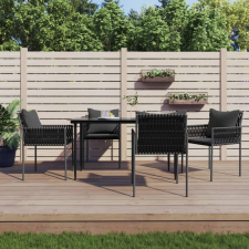 vidaXL 4 db fekete polyrattan kerti szék párnával 54x61x83 cm (3187089) kerti bútor