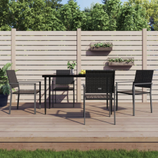 vidaXL 4 db fekete polyrattan kerti szék párnával 54x62,5x89 cm (3187083) kerti bútor