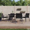 vidaXL 4 db fekete polyrattan kerti szék párnával 56,5x57x83 cm (3187079)