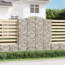 vidaXL 4 db íves horganyzott vas gabion kosár 200x30x220/240 cm bútor