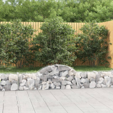 vidaXL 4 db íves horganyzott vas gabion kosár 200x30x40/60 cm kerti dekoráció