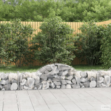 vidaXL 4 db íves horganyzott vas gabion kosár 200x50x40/60 cm kerti tárolás