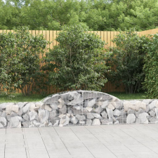 vidaXL 4 db íves horganyzott vas gabion kosár 300x30x40/60 cm (3146469) kerti dekoráció
