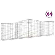 vidaXL 4 db íves horganyzott vas gabion kosár 400x30x100/120 cm (3146868) kerti tárolás