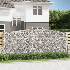 vidaXL 4 db íves horganyzott vas gabion kosár 400x30x160/180 cm kerti tárolás
